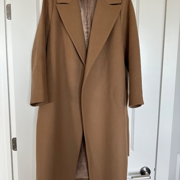 Women's Belted Wool Coat (80% wool) size L-XL, color Caramel - Picture 3 of 13